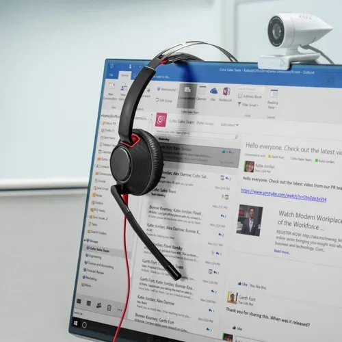 HP Poly, HP Poly Headset Blackwire C5220 Stereo USB- On Ear Headset Stereo Schwarz Noise Cancelling Computer