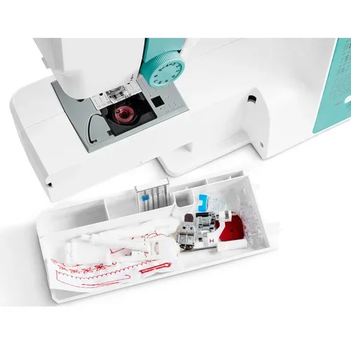 Medion, MEDION LIFE Digitale Nähmaschine SD36 (MD11881) türkis, einstellbare Stichlänge und Stichbreite, 270 Stichmuster, Integriertes Zubehörfach, 36 Watt Motorleistung