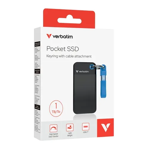 Verbatim, VERBATIM Pocket SSD USB 3.2 Gen 2 1TB Black/Blue – SSD (Solid State Disks)
