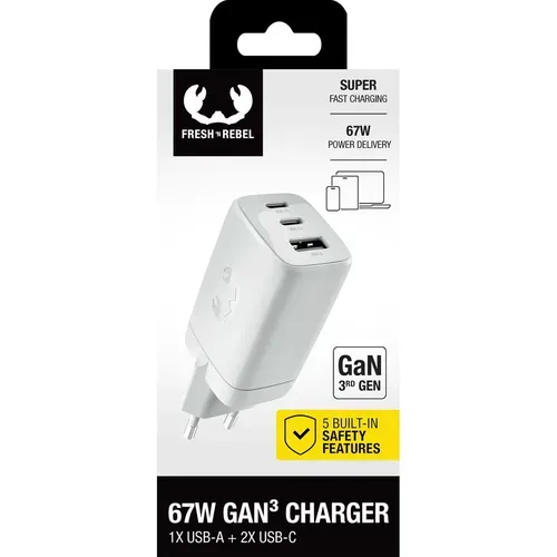 FRESH 'N REBEL, Fresh 'n Rebel 67W PD USB-A+2x USB-C Ladegerät