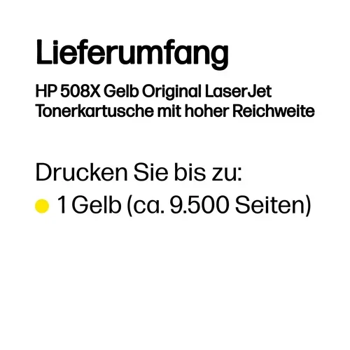 HP, HP H508XY Toner XL ye - HP No. 508X Y, CF362A für z.B. HP Color LaserJet Enterprise Flow MFP M 577 c, HP Color LaserJet Enterprise M 552 dn