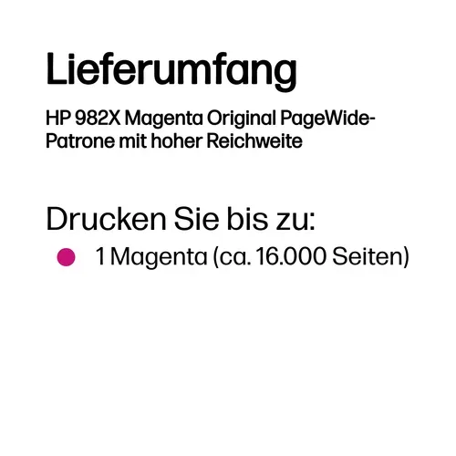 HP, HP H982X Toner XL magenta - HP No. 982X, T0B28A für z.B. HP PageWide Enterprise Color 765 dn, HP PageWide Enterprise Color Flow MFP 785 z plus