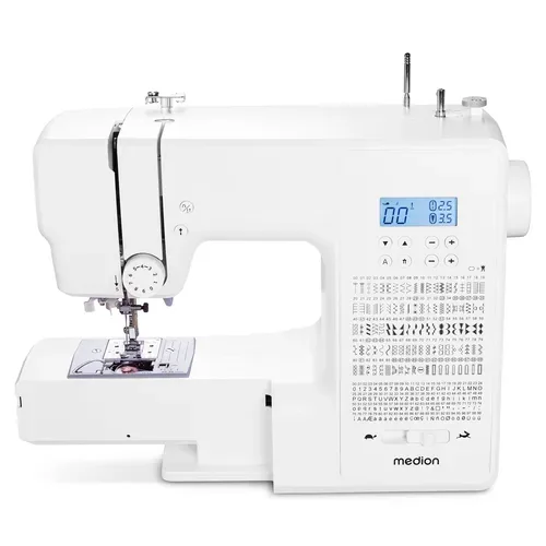 Medion, MEDION LIFE Digitale Nähmaschine SD36 (MD11881) weiß, einstellbare Stichlänge und Stichbreite, 270 Stichmuster, Integriertes Zubehörfach, 36 Watt Motorleistung