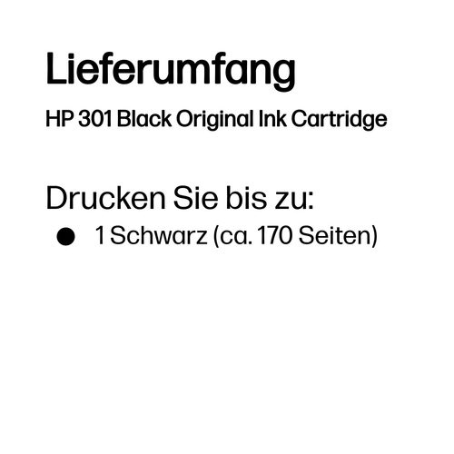 Hp, HP Original Tintenpatrone CH561EE (No.301), black
