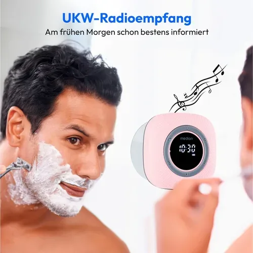 Medion, MEDION LIFE S66884 Duschradio, LED-Display, UKW-Radio, IPX6 Schutz, Bluetooth® 5.0, 30 W Ausgangsleistung (3 W RMS)