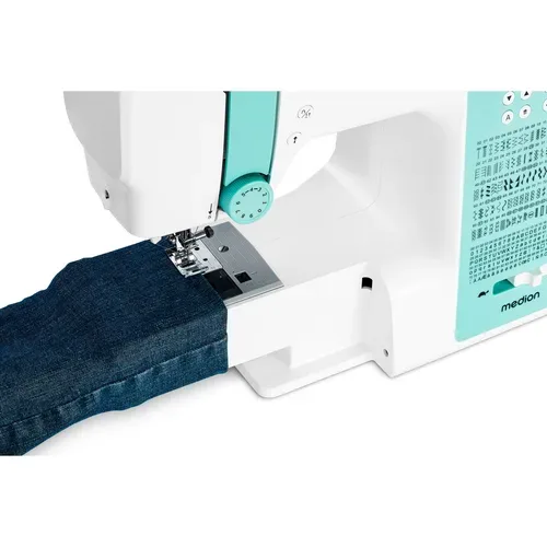Medion, MEDION LIFE Digitale Nähmaschine SD36 (MD11881) türkis, einstellbare Stichlänge und Stichbreite, 270 Stichmuster, Integriertes Zubehörfach, 36 Watt Motorleistung