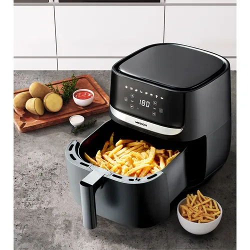 Medion, MEDION LIFE E50 XL Heißluftfritteuse MD 10532, ölfreies Frittieren, digitales Bedienfeld, Automatikprogramme, 5,7 L Korbvolumen