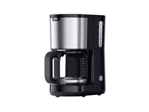 Braun KF 1500 BK Kaffeemaschine Schwarz, Edelstahl Fassungsvermögen Tassen=10 Glaskanne
