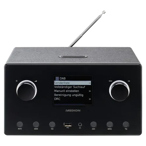 Medion, MEDION LIFE P85444 2.1 Internetradio schwarz, 8,1 cm (3,2'') TFT-Display, riesige Auswahl an Internet-Radiosendern & Podcasts, DAB+/UKW Radio (je 40 Senderspeicher), Bluetooth®, WLAN, 2 x 7,5 W + 15 W Subwoofer RMS