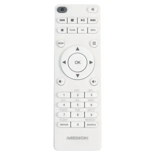 Medion, MEDION LIFE P85333 Stereo Internetradio weiß, 7,1 cm (2,8'') TFT-Farbdisplay, über 25.000 Internet-Radiosender & viele Podcasts empfangen, DAB+/UKW Radio, Wecker, WLAN, Bluetooth®, Amazon Music, Spotify®-Connect, 2 x 6 W RMS