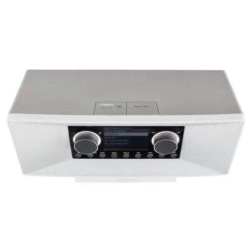 Medion, MEDION LIFE P85333 Stereo Internetradio weiß, 7,1 cm (2,8'') TFT-Farbdisplay, über 25.000 Internet-Radiosender & viele Podcasts empfangen, DAB+/UKW Radio, Wecker, WLAN, Bluetooth®, Amazon Music, Spotify®-Connect, 2 x 6 W RMS