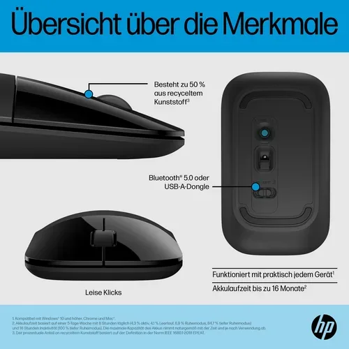 HP, HP Z3700 Dual-Maus (schwarz)