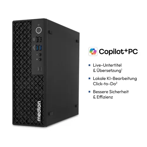 Medion, MEDION Picoworx T80 III Mini PC; Copilot+ PC, Intel® Core? Ultra 7 258V, Windows 11 Pro, 1 TB SSD, 32 GB RAM