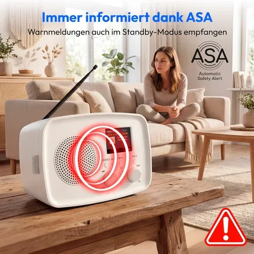 Medion, MEDION LIFE DAB+ Radio DRE-1 (MD89288), Bluetooth® 5.3 wireless technology, ASA-Notfallwarnsystem, 2,4" (6,1 cm) TFT-Farbdisplay, 5 W RMS