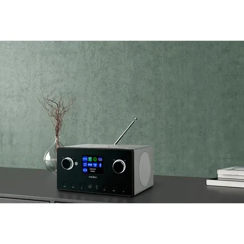 Medion, MEDION LIFE P85444 2.1 Internetradio titan, 8,1 cm (3,2'') TFT-Display, riesige Auswahl an Internet-Radiosendern & Podcasts, DAB+/UKW Radio (je 40 Senderspeicher), Bluetooth®, WLAN, 2 x 7,5 W + 15 W Subwoofer RMS