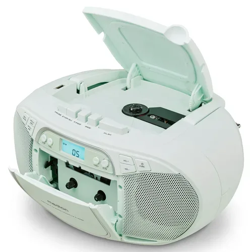 Medion, MEDION LIFE E66476 Tragbare CD-Boombox, CD-Player, Kassettendeck, FM-Radio, USB-MP3-Wiedergabe, 30 Senderspeicher, Batteriebetrieb