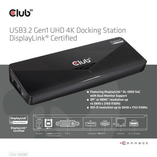 club3D, club3D USB Adapter Schwarz