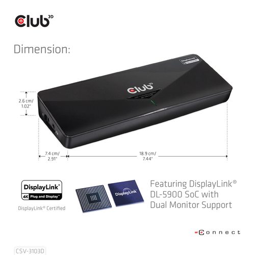 club3D, club3D USB Adapter Schwarz