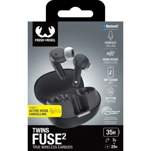 FRESH 'N REBEL, Fresh 'n Rebel Twins Fuse 2 Storm Grey In-Ear Kopfhörer – In Ear Kopfhörer