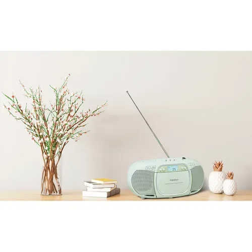 Medion, MEDION LIFE E66476 Tragbare CD-Boombox, CD-Player, Kassettendeck, FM-Radio, USB-MP3-Wiedergabe, 30 Senderspeicher, Batteriebetrieb