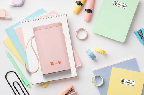Peach, Peach Etikettendrucker  rosa platzsparend und kabellos  überall Ordnung schaffen  PE110-pi