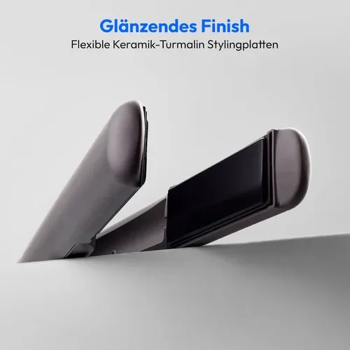 Medion, MEDION LIFE HS2 kabelloses Glätteisen grau, flexible Keramik-/Turmalin Heizplatten mit Temperatursensor, Display mit Temperatur- und Akkuanzeige, 5 regelbare Hitzestufen (165° - 210°)