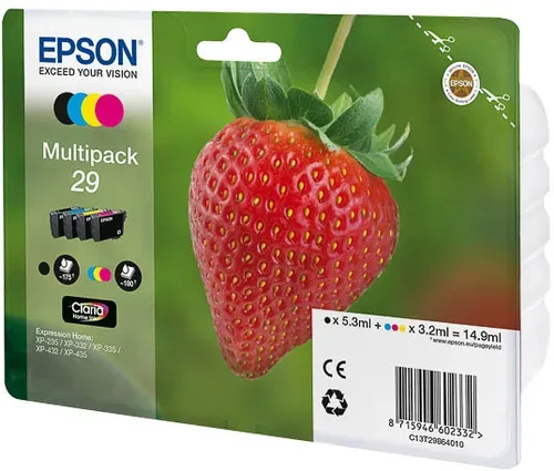 Epson, Epson E29 Druckerpatronen bk - Epson T2986, No. 29, C13T29864010 für z.B. Epson Expression Home XP -235, Epson Expression Home XP -330