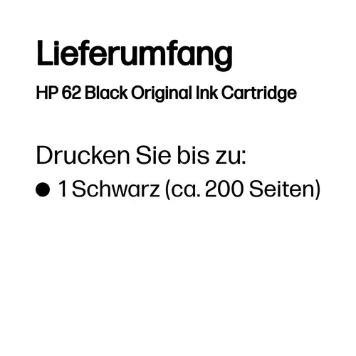 HP, HP H62bk Druckerpatronen bk - HP No. 62 bk, C2P04AE für z.B. HP Envy 5644 e-All-in-One, HP Envy 5640 e-All-in-One, HP OfficeJet 5740, HP Envy 5540