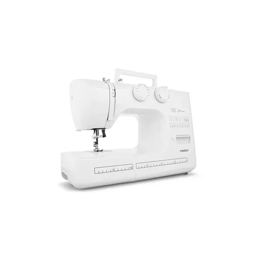 Medion, MEDION LIFE Freiarm-Nähmaschine SM60 (MD10689) weiß, einstellbare Stichlänge und Stichbreite, automatischer Einfädler, 60 verschiedene Stichmuster, integriertes Zubehörfach, 60 Watt Motorleistung