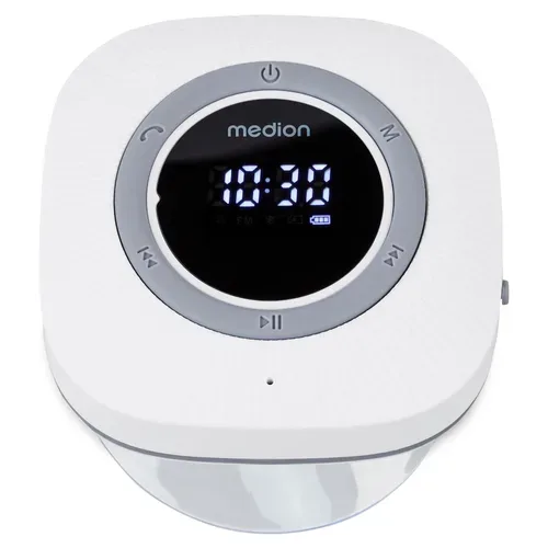Medion, MEDION LIFE S66884 Duschradio, LED-Display, UKW-Radio, IPX6 Schutz, Bluetooth® 5.0, 30 W Ausgangsleistung (3 W RMS)