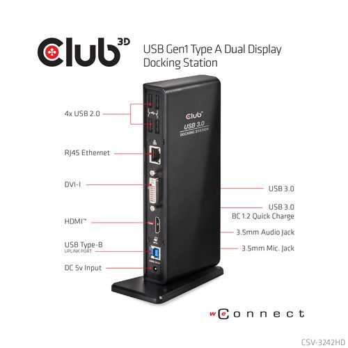 club3D, club3D USB Adapter Schwarz