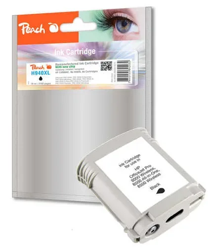 Peach, Peach HP 940 XLbk Druckerpatrone XL bk ersetzt HP No. 940XL bk, C4906AE für z.B. HP OfficeJet Pro 8000, HP OfficeJet Pro 8000 Enterprise