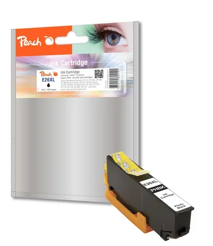 Peach, Peach E26 XLphbk Druckerpatrone XL bkph ersetzt Epson No. 26XL phbk, C13T26314010 für z.B. Epson Expression Premium XP -510