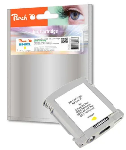 Peach, Peach HP 940 XLy Druckerpatrone XL ye ersetzt HP No. 940XL y, C4909AE für z.B. HP OfficeJet Pro 8000, HP OfficeJet Pro 8000 Enterprise