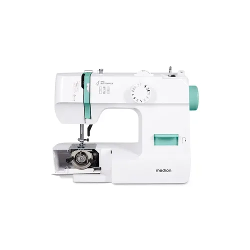 Medion, MEDION LIFE Nähmaschine SM70 (MD 11179) türkis, 12 verschiedene Stickmuster, 4-Stufen-Knopfloch,  einstellbare Stichlänge, 70-Watt-Motorleistung