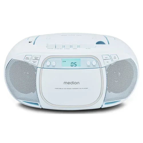 Medion, MEDION LIFE E66476 Tragbare CD-Boombox, CD-Player, Kassettendeck, FM-Radio, USB-MP3-Wiedergabe, 30 Senderspeicher, Batteriebetrieb