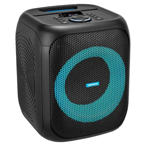 Medion, MEDION LIFE® S61991 Partylautsprecher, tragbares Bluetooth®-Soundsystem. Bluetooth® 5.3 für kabellose Musikübertragung, verschiedene Lichteffekte, integrierter Akku, TWS-Funktion, 50 W RMS