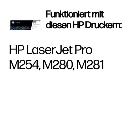 HP, HP H203XY Toner XL yellow - HP No. 203X Y, CF542X für z.B. HP Color LaserJet Pro MFP M 281 fdw, HP Color LaserJet Pro M 254 dnw
