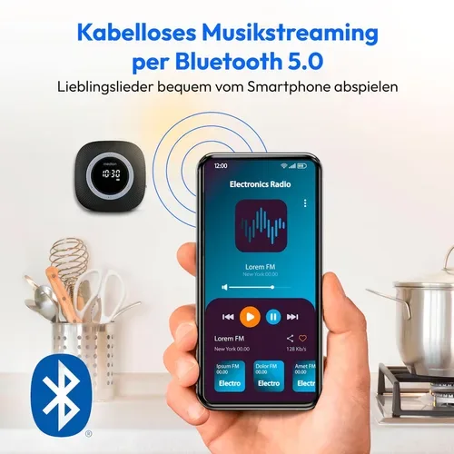 Medion, MEDION LIFE S66884 Duschradio, LED-Display, UKW-Radio, IPX6 Schutz, Bluetooth® 5.0, 30 W Ausgangsleistung (3 W RMS)