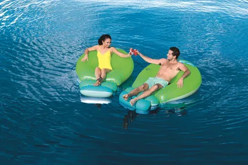 Bestway, Bestway Schwimmliege Grün-Blau mit Netz