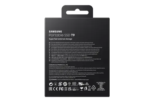 Samsung, Samsung externe SSD "T9" 1 TB Anschluss USB Typ-C,3.2 Gen 2 (3.1 Gen 2)