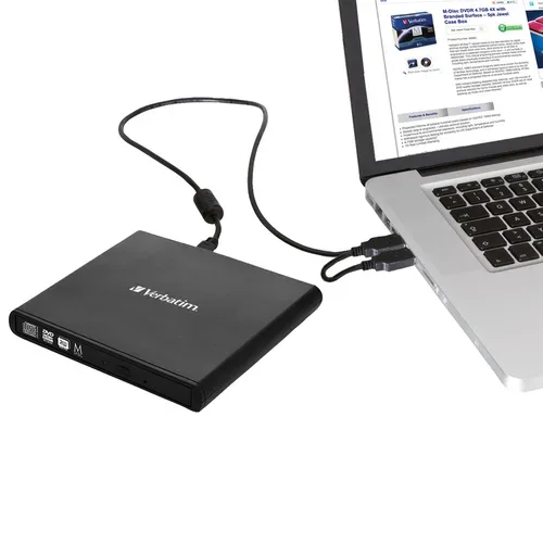 Verbatim, Verbatim CD/DVD-Brenner External Slimline USB Schwarz