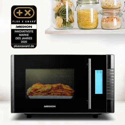 Medion, MEDION LIFE 2 in1 Mikrowelle MD 14482, Kombination aus Mikrowelle & Grill, 8 Automatikprogramme, 20L Garinnenraum, Auftaufunktion