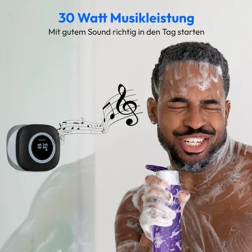 Medion, MEDION LIFE S66884 Duschradio, LED-Display, UKW-Radio, IPX6 Schutz, Bluetooth® 5.0, 30 W Ausgangsleistung (3 W RMS)