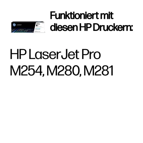 HP, HP H203ABK Toner schwarz - HP No. 203A BK, CF540A für z.B. HP Color LaserJet Pro MFP M 281 fdw, HP Color LaserJet Pro M 254 dnw