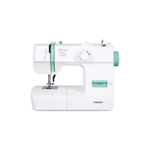 Medion, MEDION LIFE Nähmaschine SM70 (MD 11179) türkis, 12 verschiedene Stickmuster, 4-Stufen-Knopfloch,  einstellbare Stichlänge, 70-Watt-Motorleistung
