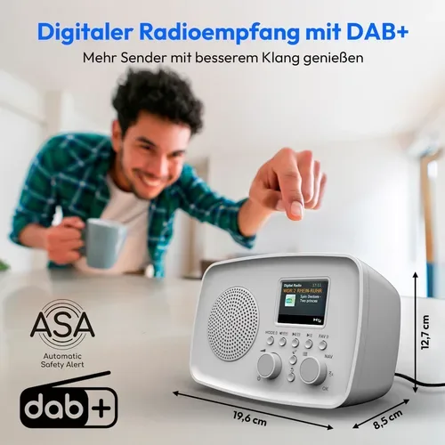 Medion, MEDION LIFE DAB+ Radio DRE-1 (MD89288), Bluetooth® 5.3 wireless technology, ASA-Notfallwarnsystem, 2,4" (6,1 cm) TFT-Farbdisplay, 5 W RMS