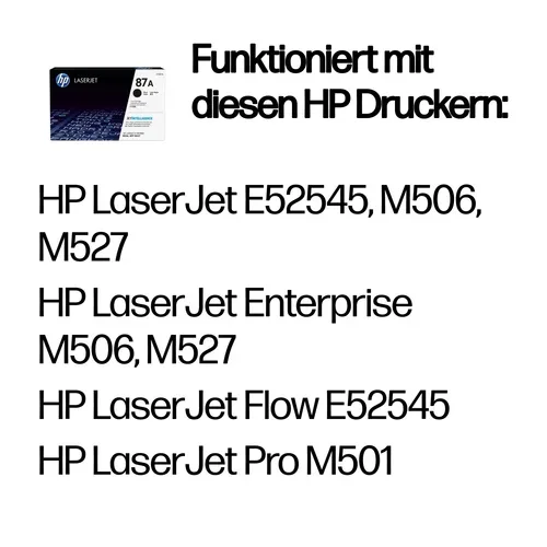 HP, HP H287A Toner schwarz - HP No. 287A, CF287A für z.B. HP LaserJet Enterprise Flow MFP M 527 c, HP LaserJet Enterprise M 506 dh