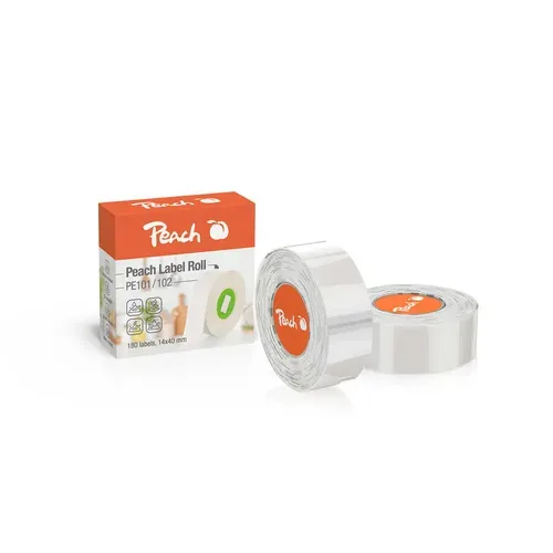 Peach, Peach Label Roll, 14x40mm, 180/roll, transp, PE102