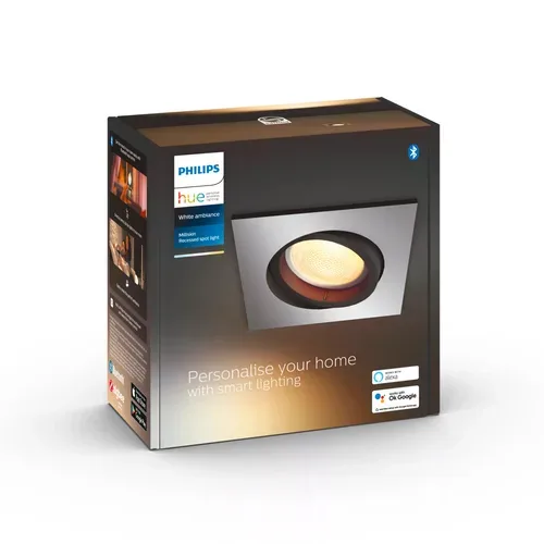 Philips Hue, Philips Hue White Ambiance Milliskin Erweiterung Einbauspot – Deckenlampe/Wandlampe – aluminium